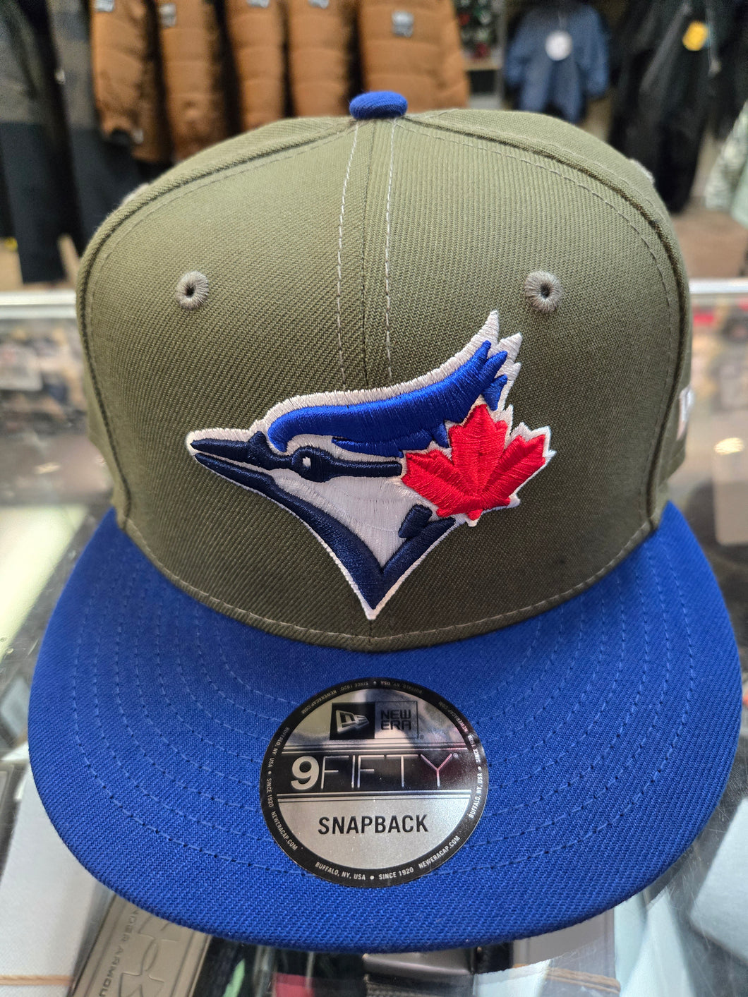 New Era Toronto Blue Jays Olive and Blue 9Fifty Basic Snapback (60640785)